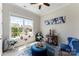 Cozy sitting room featuring a large window, unique décor, and a comfortable blue chair at 19004 Dry Narrows Way, Charlotte, NC 28278