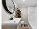 Updated bathroom featuring modern vanity, mirror, and shower at 2009 Auten Rd, Gastonia, NC 28054