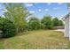 Spacious backyard with a grassy area, mature trees, and a privacy fence at 2028 Covered Bridge Ct, Rock Hill, SC 29732