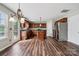 Kitchen with hardwood floors, stainless steel appliances, and an island at 2028 Covered Bridge Ct, Rock Hill, SC 29732