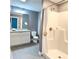 Modern bathroom featuring a sleek vanity, shower, and contemporary design at 212 Old Centergrove Rd, Kannapolis, NC 28083