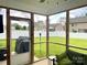 Relaxing screened porch overlooking a well-maintained backyard with lush green grass at 2311 Verde Creek Rd, Charlotte, NC 28214