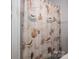 Enclosed shower featuring a charming nautical-themed shower curtain with birds and seashells at 3 Circle Dr, Lincolnton, NC 28092