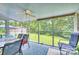 Enclosed porch with seating offers views of the backyard, blending indoor and outdoor living at 3017 Brooks Mill Ln # 10, Wingate, NC 28174