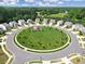 Neighborhood aerial view highlighting a central park and community layout at 461 Misty Law Ln, Clover, SC 29710