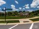 Boshamer Farms entrance featuring a stone monument, manicured landscaping, and a street sign at 461 Misty Law Ln, Clover, SC 29710