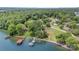 Beautiful aerial shot featuring lakefront homes with mature trees at 5114 Leisure Ln, Sherrills Ford, NC 28673