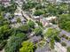 Aerial view of a building surrounded by lush greenery and a vibrant cityscape at 524 Hawthorne Ln, Charlotte, NC 28204