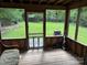 Relaxing screened-in back porch overlooking the expansive backyard with a wooded perimeter at 7316 Truelight Church Rd, Mint Hill, NC 28227