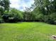 Expansive green backyard with mature trees and shed providing a private outdoor space at 7316 Truelight Church Rd, Mint Hill, NC 28227