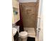 Bathroom featuring tiled walk-in shower with built in niche for toiletries at 7316 Truelight Church Rd, Mint Hill, NC 28227