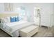 Bright main bedroom boasts a fireplace and ensuite bathroom at 7708 Harrington Woods Rd, Charlotte, NC 28269