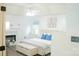Bright main bedroom boasts a fireplace and ensuite bathroom at 7708 Harrington Woods Rd, Charlotte, NC 28269