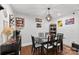 Modern dining room showcasing hardwood floors and a dining table complemented by stylish decor and ample shelving at 7921 Willhill Rd, Mint Hill, NC 28227