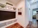 Mudroom with storage, decorative accents and a chalkboard, offering practical organization at 0000 Trull Hinson Rd # 2, Wingate, NC 28174