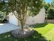 Well-kept home exterior with a tidy lawn and landscaping at 14413 Lake Crossing Dr, Charlotte, NC 28278