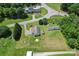 An overhead view of a home and its surrounding lot, showcasing the location and landscaping at 1730 Woodbend Ln, Conover, NC 28613