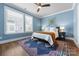 Bedroom featuring natural light, ceiling fan, area rug, and a view of the neighborhood at 2108 Bryant Park Dr, Charlotte, NC 28208