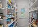 Well-organized pantry featuring custom shelving and ample storage space for food and kitchen essentials at 224 Hidden Meadows Dr, Mooresville, NC 28117