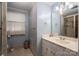 Bathroom featuring tile floors, a decorative trash can, and a single sink at 3120 7Th Street Ne Dr, Hickory, NC 28601
