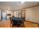 Inviting dining room with hardwood floors and a view to the kitchen at 3120 7Th Street Ne Dr, Hickory, NC 28601
