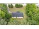 An aerial view of the house, showcasing its roof and backyard features at 321 Woodcrest Dr, York, SC 29745
