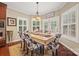 Elegant dining room with hardwood floors, natural light, and seating for six guests at 405 Deer Brush Ln, Waxhaw, NC 28173
