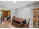 Cozy dining room features hardwood flooring and a charming wooden dining table at 5626 Sandhurst Rd, Hickory, NC 28602