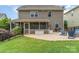 Spacious backyard features a screened porch, a stone patio, and a lush lawn at 755 Lagan Ct, Fort Mill, SC 29715
