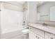 Bathroom with a combined shower and tub unit with a single vanity sink at 8709 Raven Top Dr, Mint Hill, NC 28227