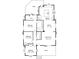 Detailed floor plan exhibiting the layout of bedrooms, kitchen, living, and dining areas at 933 Old Charlotte Rd, Concord, NC 28027