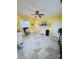 Bedroom featuring gray tile floors, a ceiling fan, and access to two doors at 111 Brookview Dr, Shelby, NC 28152