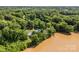 Aerial view showcases the estate's extensive acreage, pool, lakefront access, and lush greenery at 1433 Kern Carlton Rd, Salisbury, NC 28146