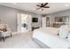 Serene main bedroom with access to ensuite bathroom, gray walls and carpet, with ceiling fan at 1600 Princeton Ave, Charlotte, NC 28209