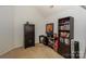 Cozy office space with ample storage, a vaulted ceiling, and neutral carpet at 166 Glenn Allen Rd, Mooresville, NC 28115