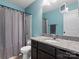 Full bathroom with a single sink vanity featuring granite counters, a toilet, and a shower with bathtub at 1810 Kerwick Ct, Lancaster, SC 29720