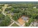 Aerial view showcasing a newly built home surrounded by lush trees and established neighborhood homes at 209 Stafford Estates Dr, Salisbury, NC 28146