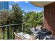 Outdoor balcony with views of the city and dining set at 300 W Fifth St # 509, Charlotte, NC 28202