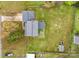 Aerial view of a house showcasing the roof, yard, and surrounding greenery at 3572 Heather Ln, Gastonia, NC 28056