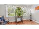 Bright living room with large windows and stylish display rack with plant, plus wood floors at 402 Swaim Ct, Salisbury, NC 28147