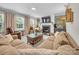 Cozy living room with plush seating, fireplace, and natural light at 4113 Edgeview Dr, Indian Trail, NC 28079