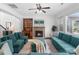 Spacious living area with fireplace and built-in bookcase at 4500 Carrington Dr, Lancaster, SC 29720