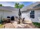 Backyard patio with dining table, perfect for outdoor meals at 4712 Avalon Forest Ln, Charlotte, NC 28269