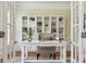 Bright and airy office space with a white desk, built-in bookshelves, and hardwood floors at 5046 Cressingham Dr, Fort Mill, SC 29707