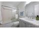 Bathroom featuring a walk-in shower, toilet, and vanity with sink at 6722 Elmstone Dr, Charlotte, NC 28277