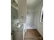 Modern bathroom featuring a spacious walk-in shower and vanity with marble countertops at 804 3Rd Street Sw Pl, Hickory, NC 28602