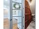 View into a custom wine cellar with wooden racks and tile flooring. Perfect for wine enthusiasts at 9807 Aristides Dr, Waxhaw, NC 28173