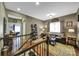 Cozy loft living room featuring hardwood floors, a leather couch, and natural light at 998 Emory Ln, Fort Mill, SC 29708