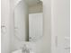 Bathroom with a unique mirror, single vanity, and stylish fixtures at 120 Mooring Dr, Statesville, NC 28677