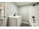 Bathroom with a modern vanity and faucet, a bathtub and shower with a black shower head and faucet at 1224 Martin Rd, Hickory Grove, SC 29717